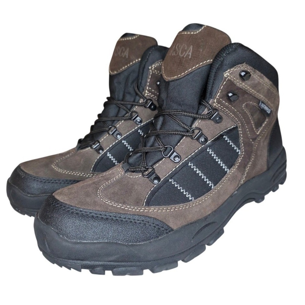 Itasca Mens Waterproof Hiking Boots Brown Suede Lace Up Mid Top Trail Shoes
